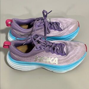 Hoka Purple and Blue Athletic Shoes with Cushioned Sole